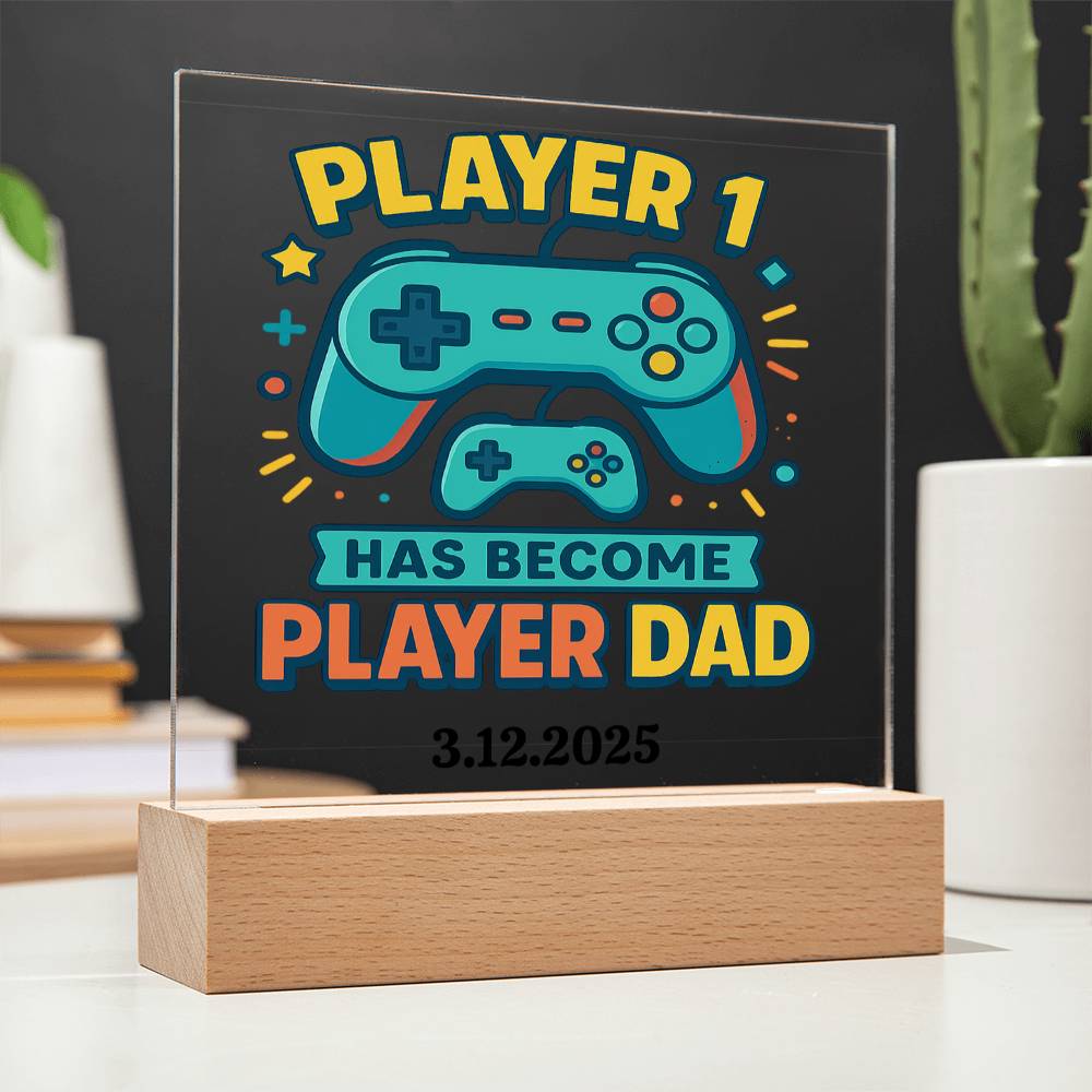 First Father's Day Personalized Video Game Theme Acrylic Plaque for New Gamer Dad - Sentimental Gifting