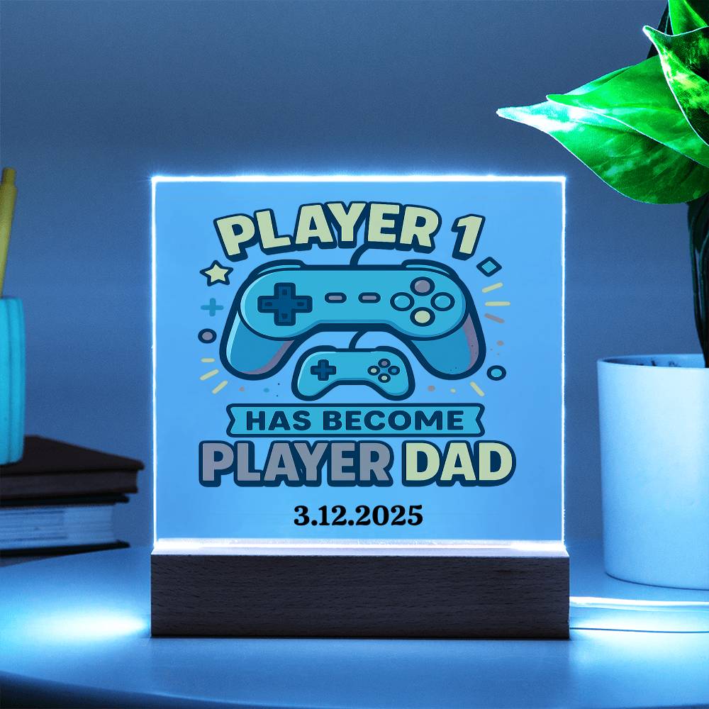 First Father's Day Personalized Video Game Theme Acrylic Plaque for New Gamer Dad - Sentimental Gifting