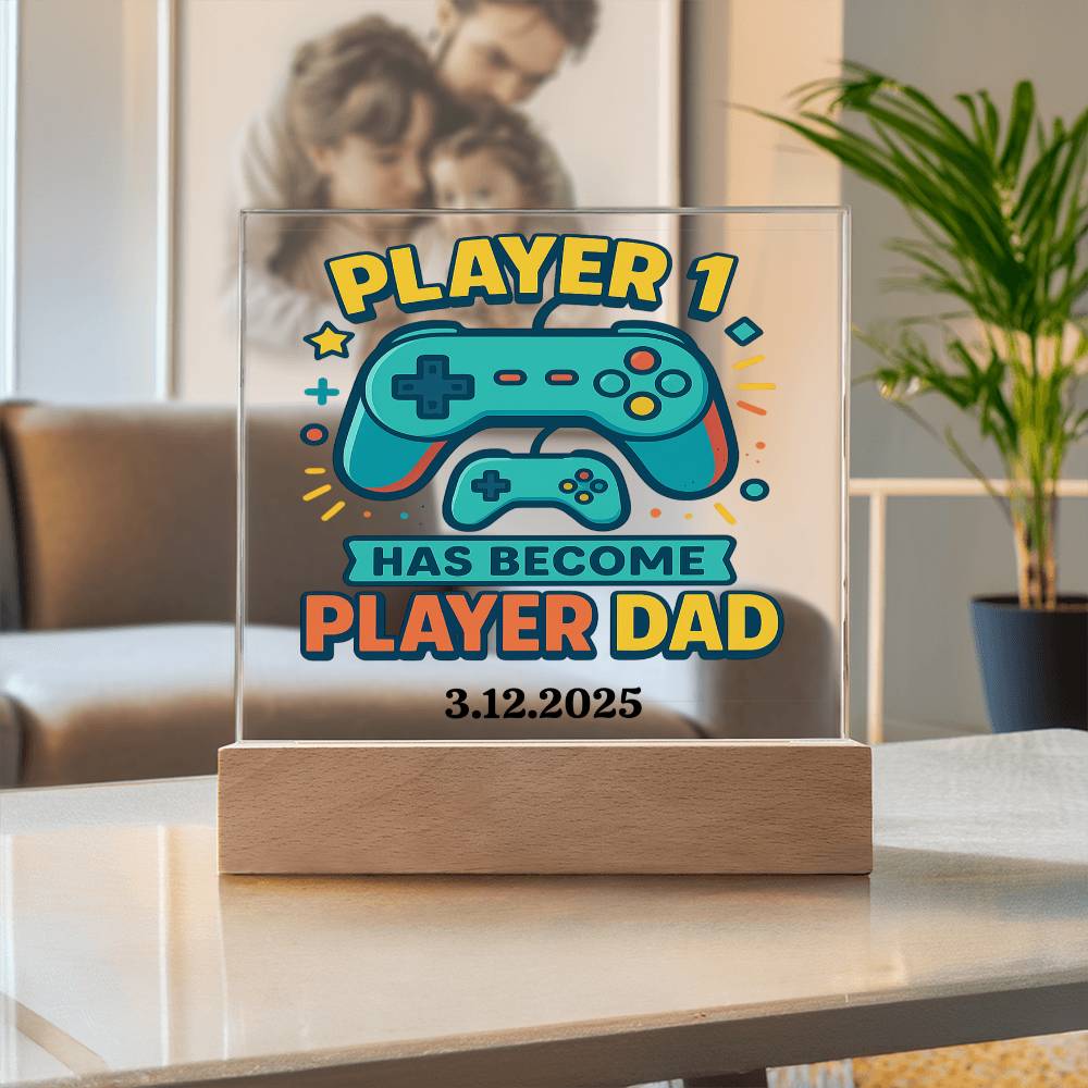 First Father's Day Personalized Video Game Theme Acrylic Plaque for New Gamer Dad - Sentimental Gifting