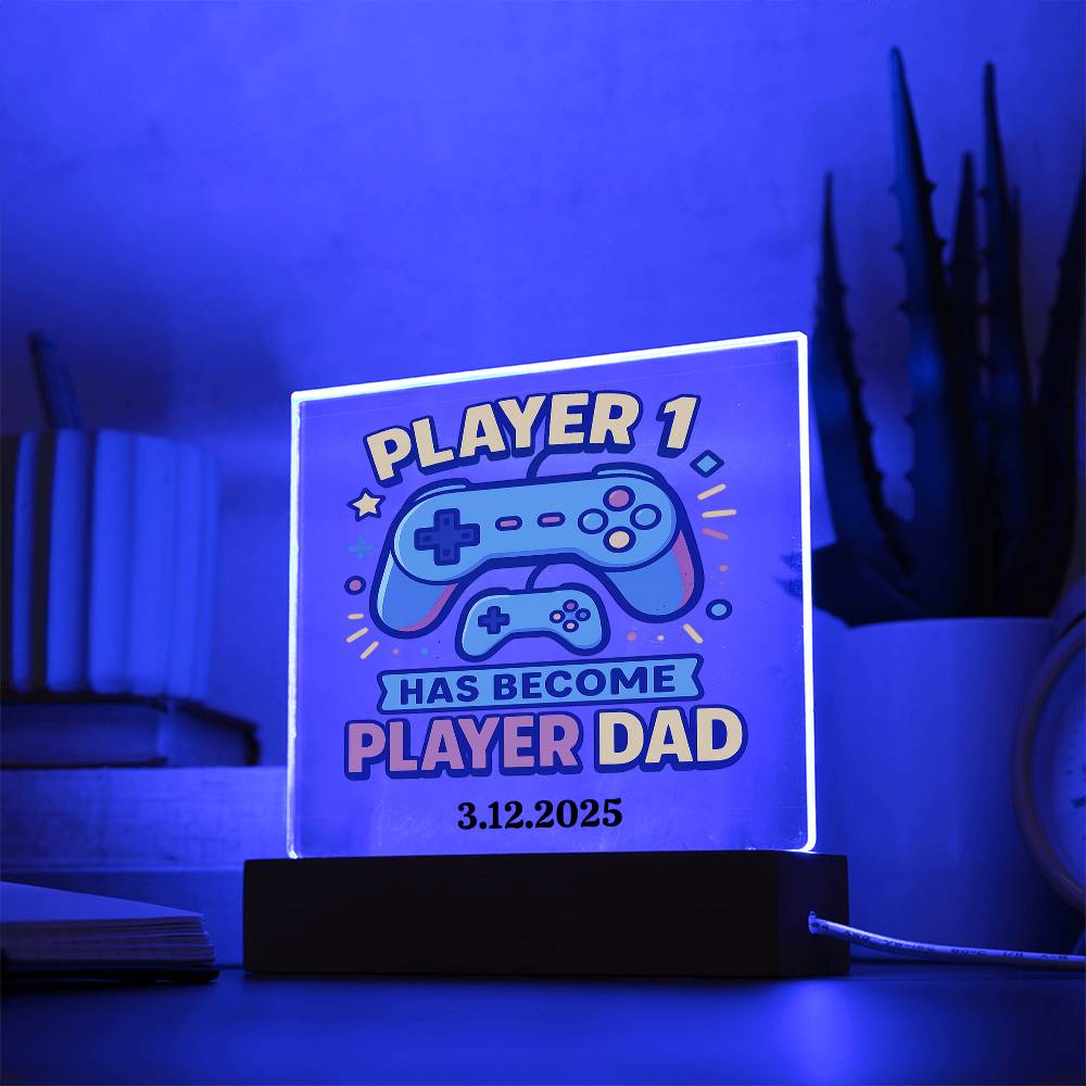 First Father's Day Personalized Video Game Theme Acrylic Plaque for New Gamer Dad - Sentimental Gifting