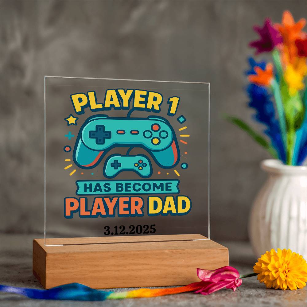 First Father's Day Personalized Video Game Theme Acrylic Plaque for New Gamer Dad - Sentimental Gifting