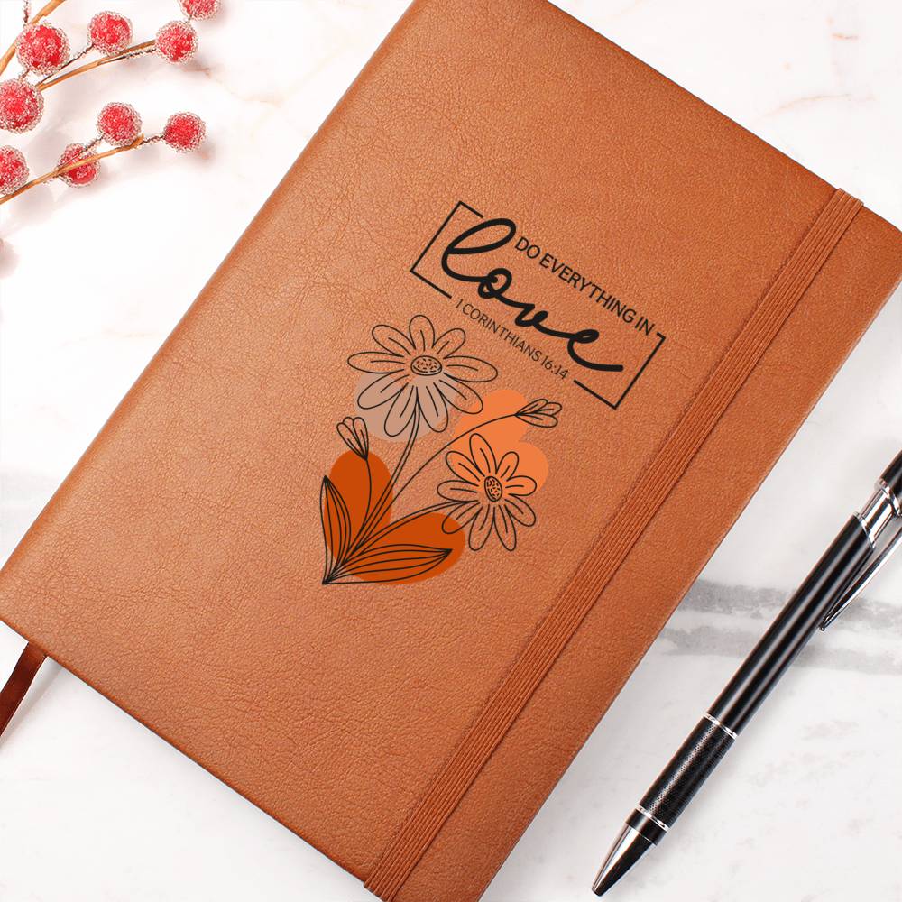Floral Scripture Love Vegan Leather Journal Gift - Sentimental Gifting