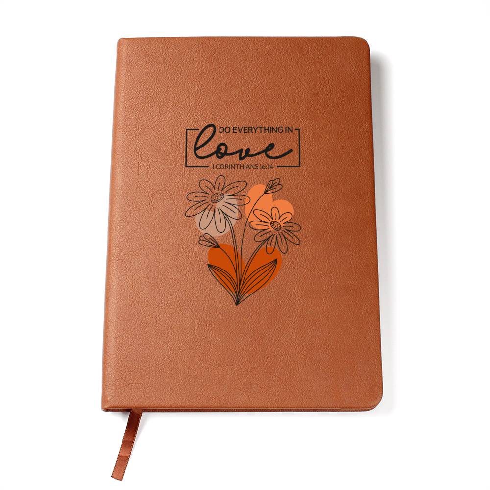 Floral Scripture Love Vegan Leather Journal Gift - Sentimental Gifting