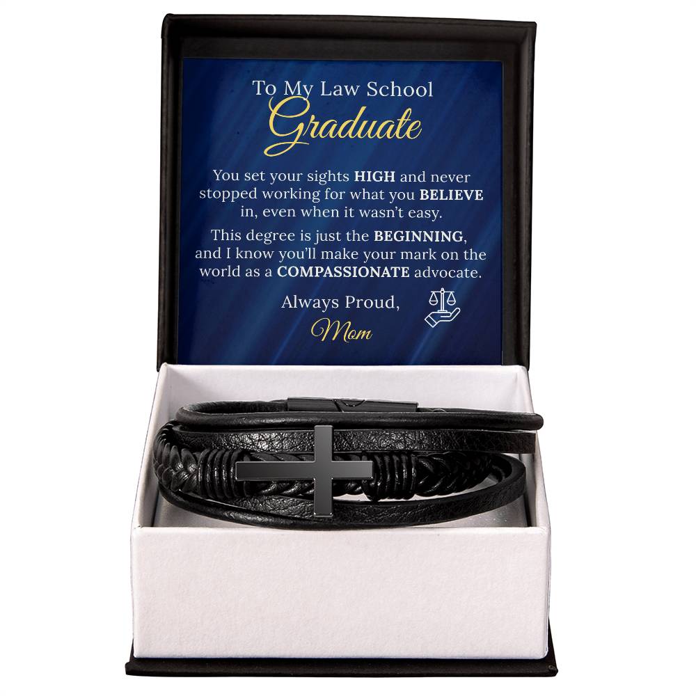 Law School Graduation Cross Bracelet Gift from Parent - Sentimental Gifting