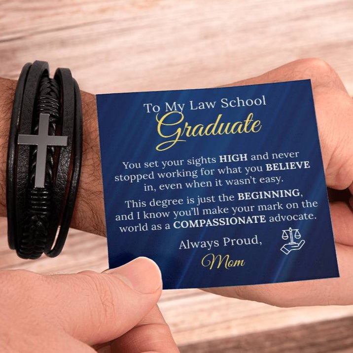 Law School Graduation Cross Bracelet Gift from Parent - Sentimental Gifting