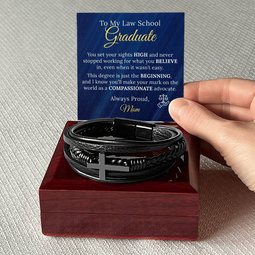 Law School Graduation Cross Bracelet Gift from Parent - Sentimental Gifting