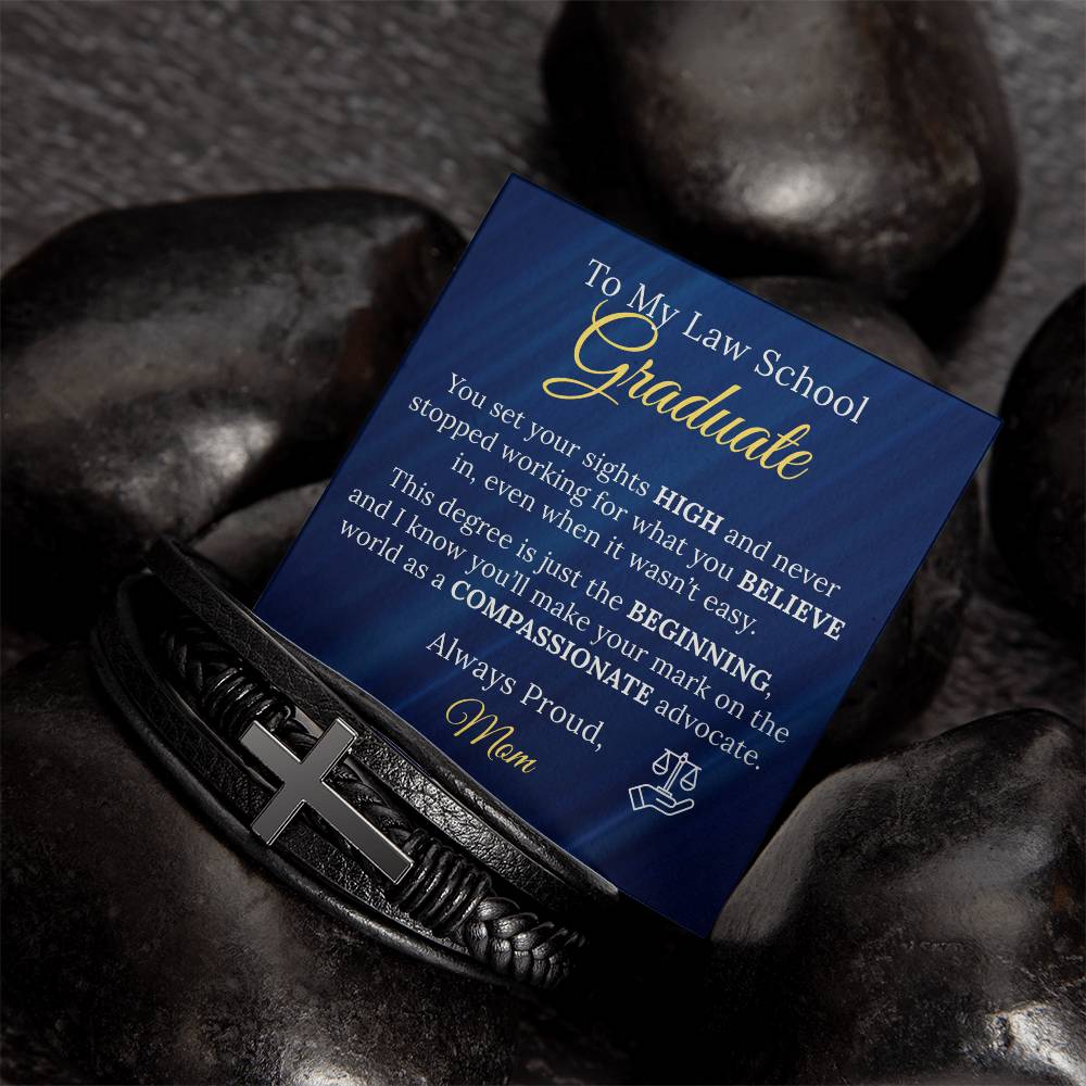 Law School Graduation Cross Bracelet Gift from Parent - Sentimental Gifting