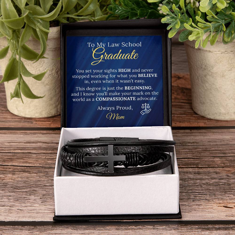 Law School Graduation Cross Bracelet Gift from Parent - Sentimental Gifting