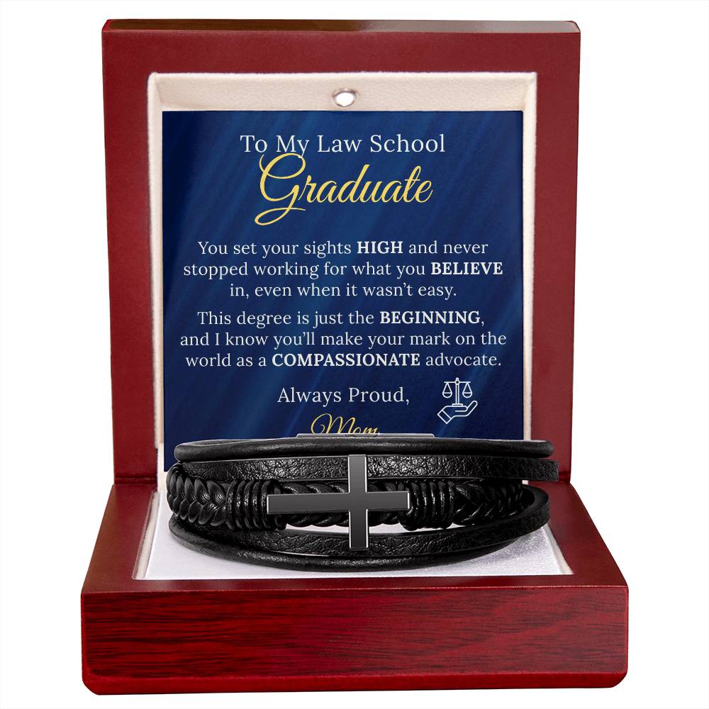 Law School Graduation Cross Bracelet Gift from Parent - Sentimental Gifting