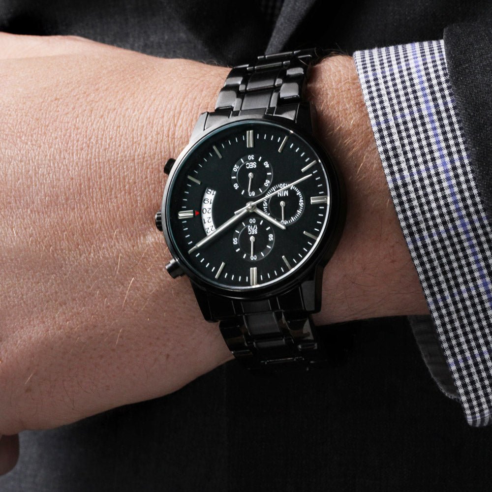 Luxury Men’s Watch With Your Personalized Engraved Message - Sentimental Gifting