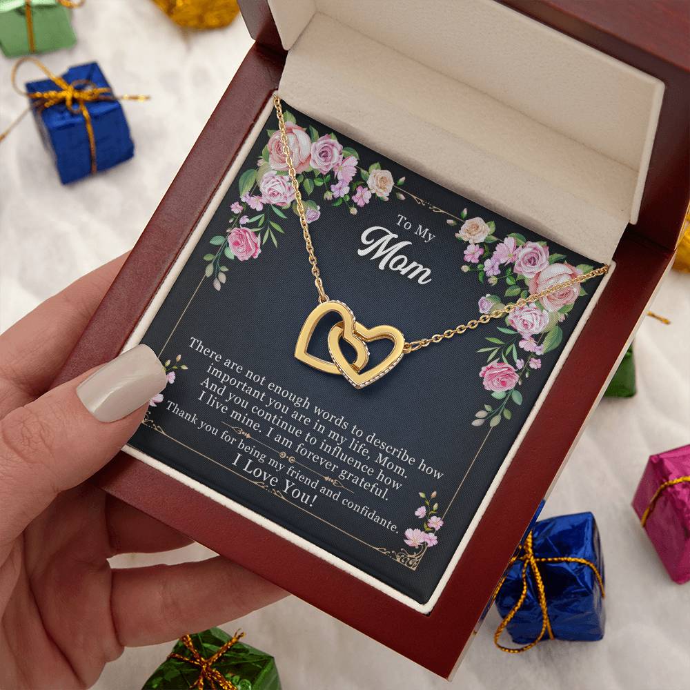 Mother - Daughter Best Friends Hearts Necklace Gift to Mom - Sentimental Gifting