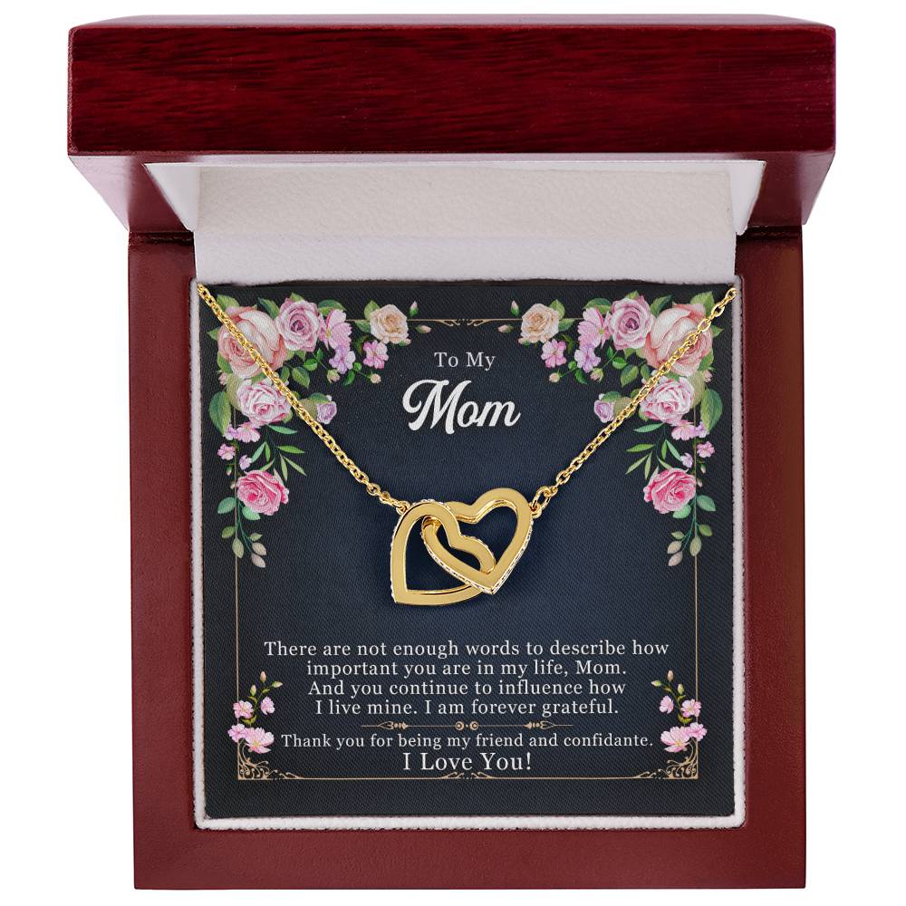 Mother - Daughter Best Friends Hearts Necklace Gift to Mom - Sentimental Gifting