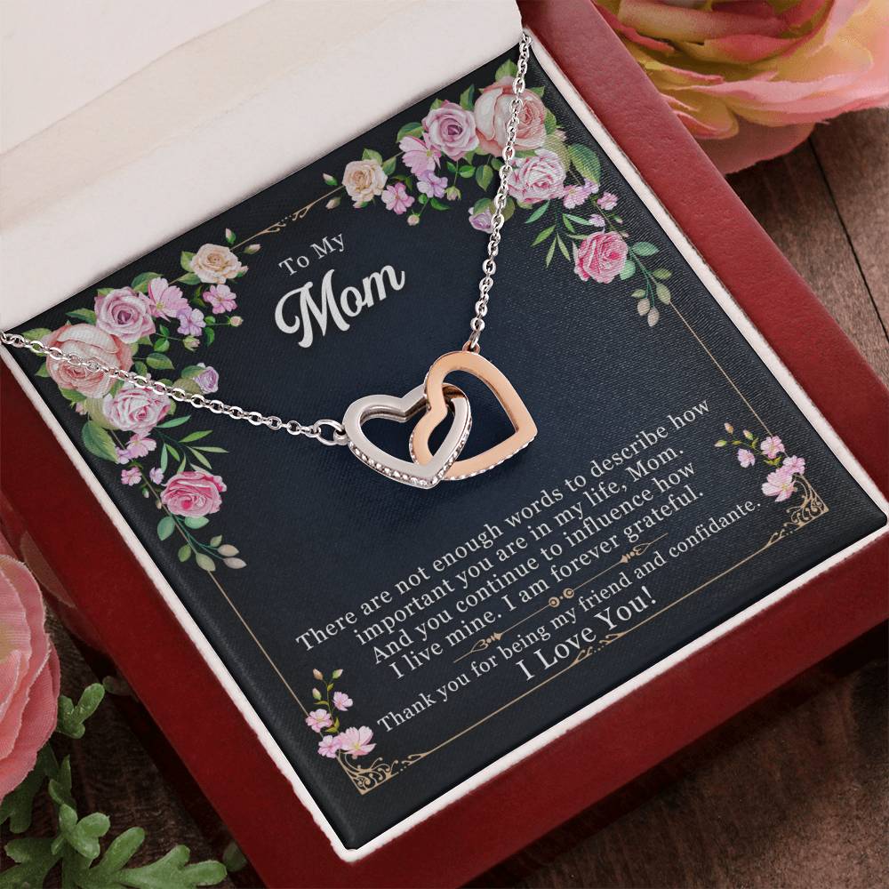 Mother - Daughter Best Friends Hearts Necklace Gift to Mom - Sentimental Gifting