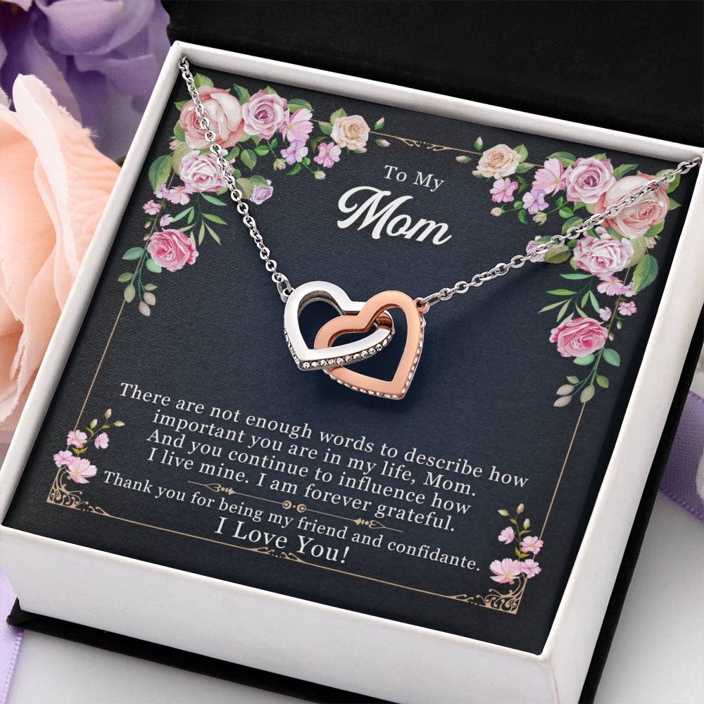Mother - Daughter Best Friends Hearts Necklace Gift to Mom - Sentimental Gifting