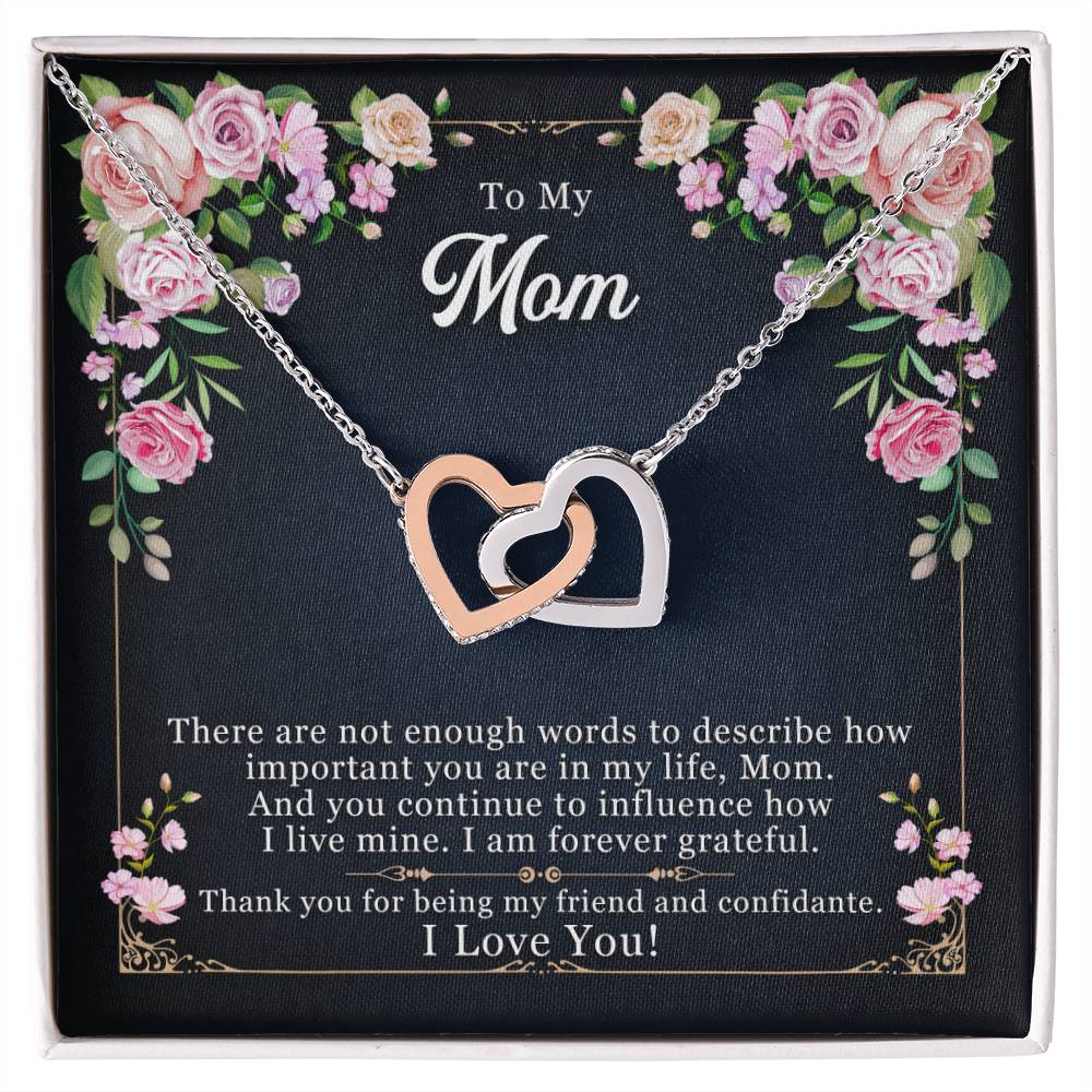 Mother - Daughter Best Friends Hearts Necklace Gift to Mom - Sentimental Gifting