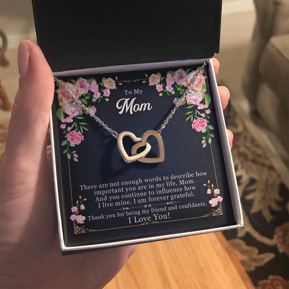 Mother - Daughter Best Friends Hearts Necklace Gift to Mom - Sentimental Gifting