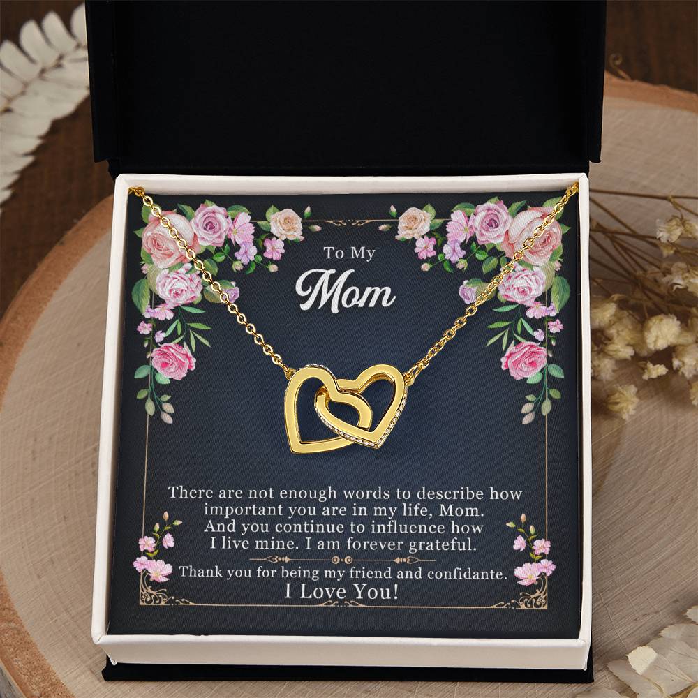Mother - Daughter Best Friends Hearts Necklace Gift to Mom - Sentimental Gifting