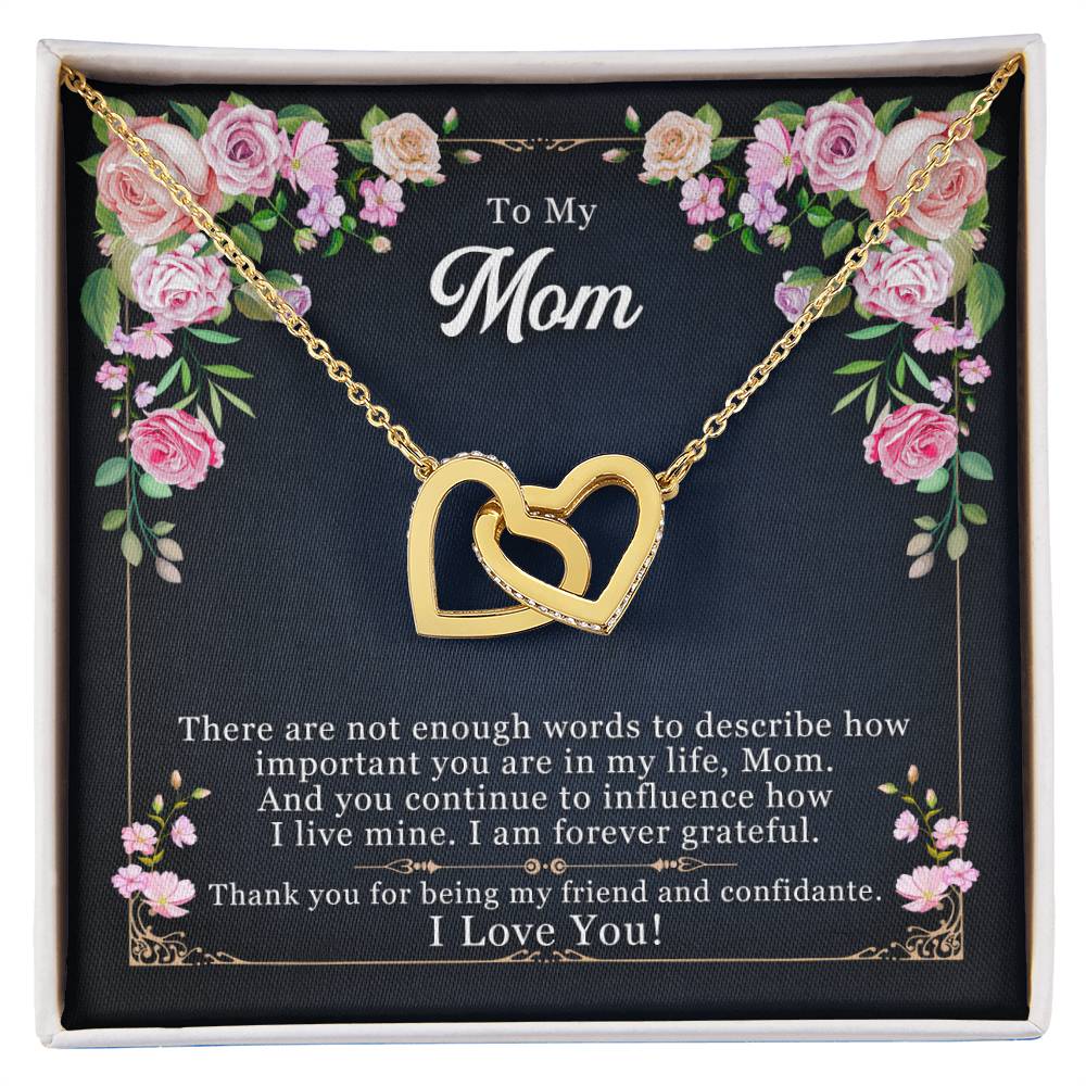 Mother - Daughter Best Friends Hearts Necklace Gift to Mom - Sentimental Gifting
