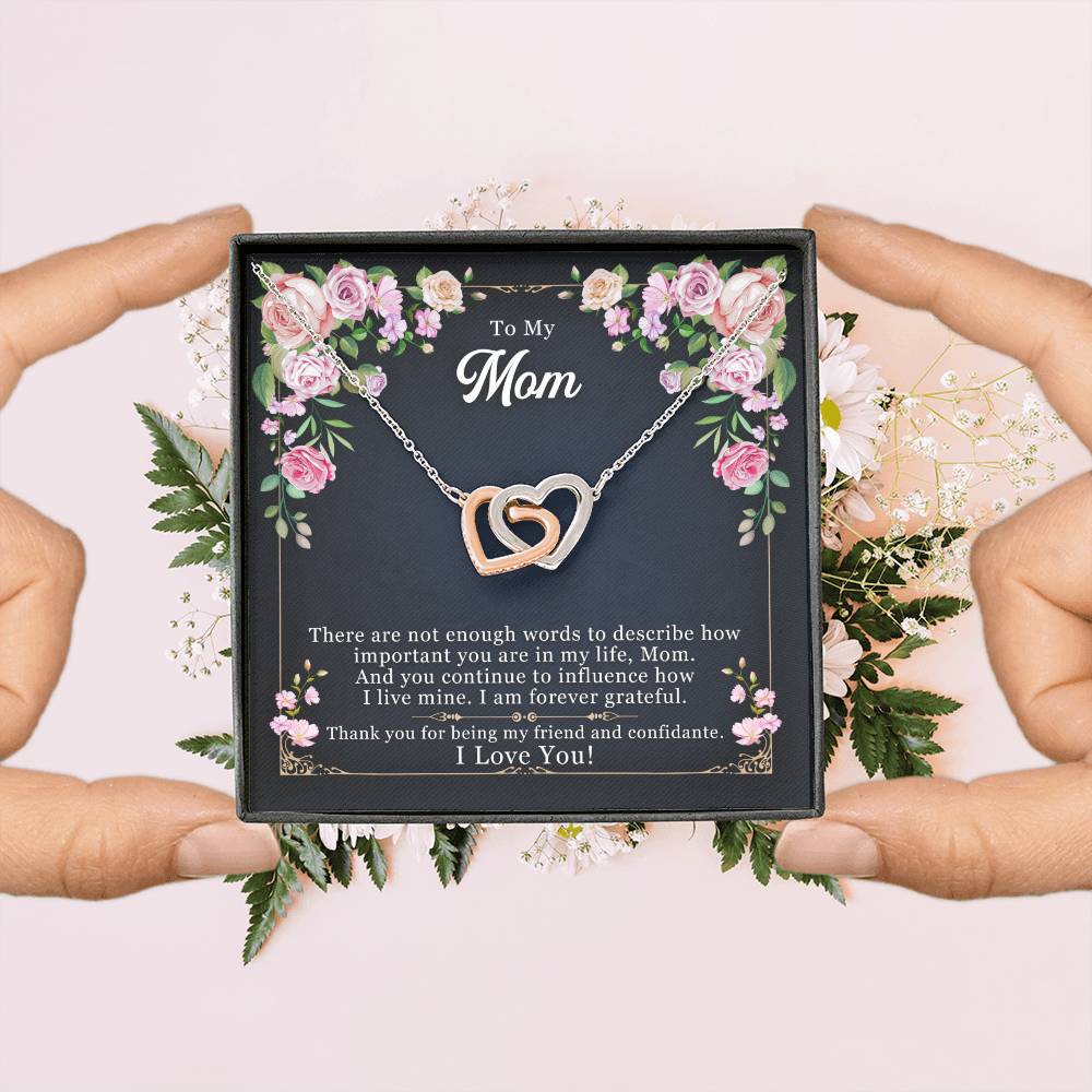 Mother - Daughter Best Friends Hearts Necklace Gift to Mom - Sentimental Gifting