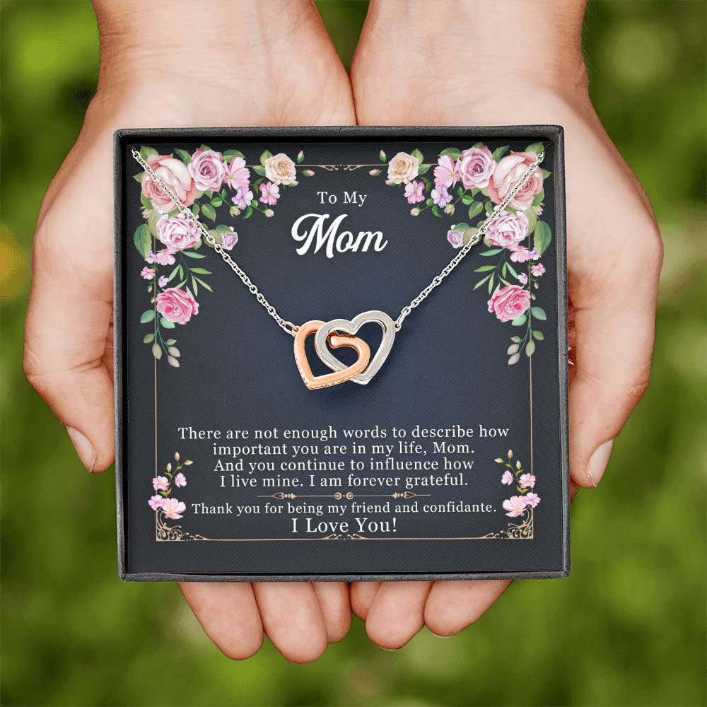 Mother - Daughter Best Friends Hearts Necklace Gift to Mom - Sentimental Gifting
