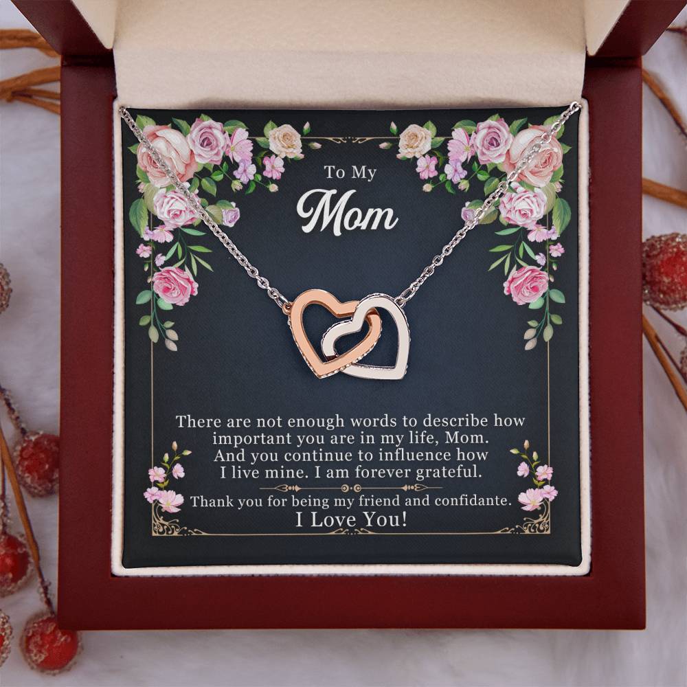 Mother - Daughter Best Friends Hearts Necklace Gift to Mom - Sentimental Gifting
