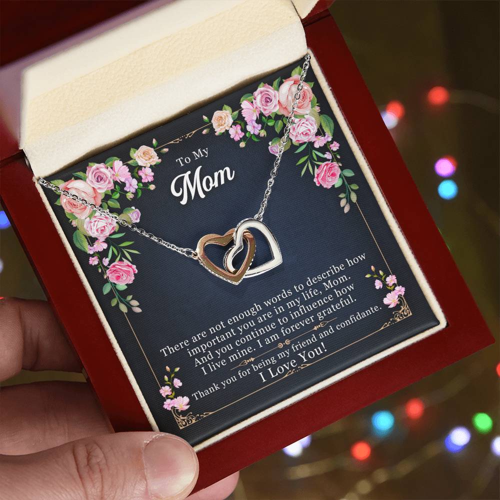 Mother - Daughter Best Friends Hearts Necklace Gift to Mom - Sentimental Gifting