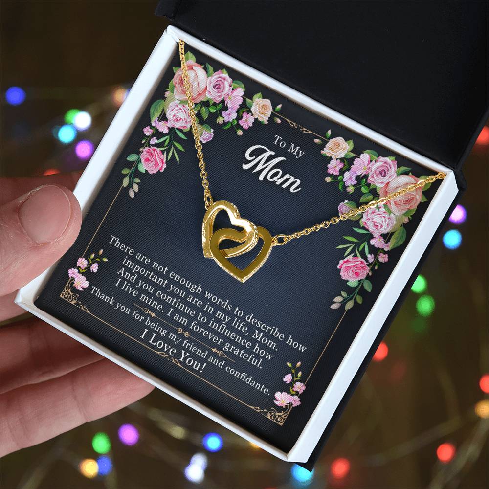 Mother - Daughter Best Friends Hearts Necklace Gift to Mom - Sentimental Gifting