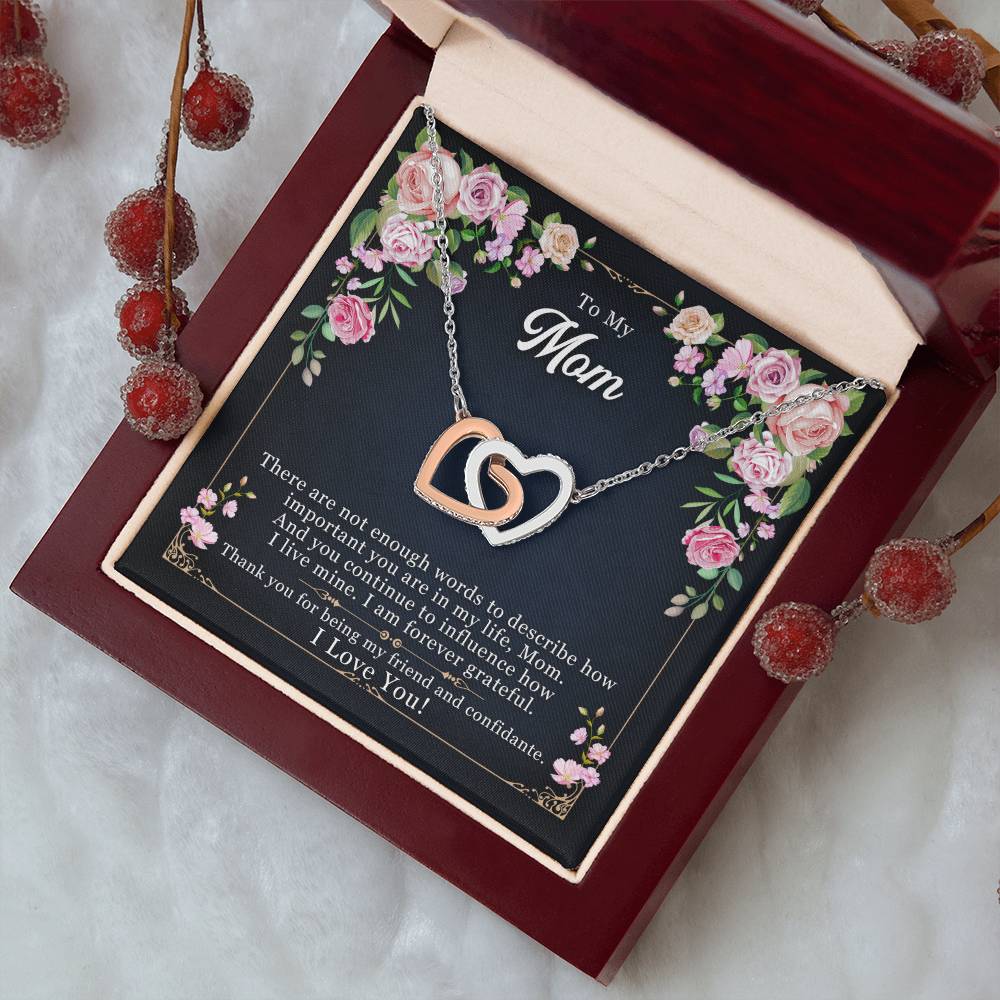 Mother - Daughter Best Friends Hearts Necklace Gift to Mom - Sentimental Gifting