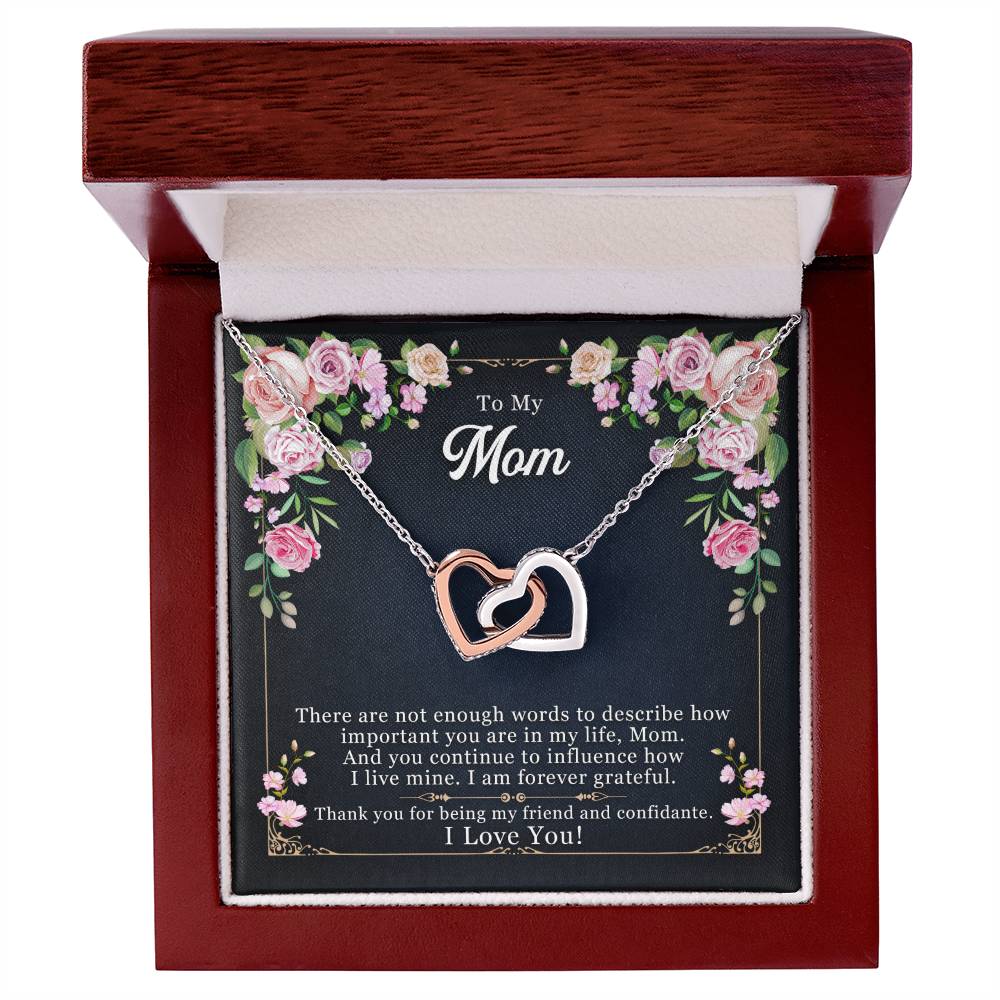 Mother - Daughter Best Friends Hearts Necklace Gift to Mom - Sentimental Gifting