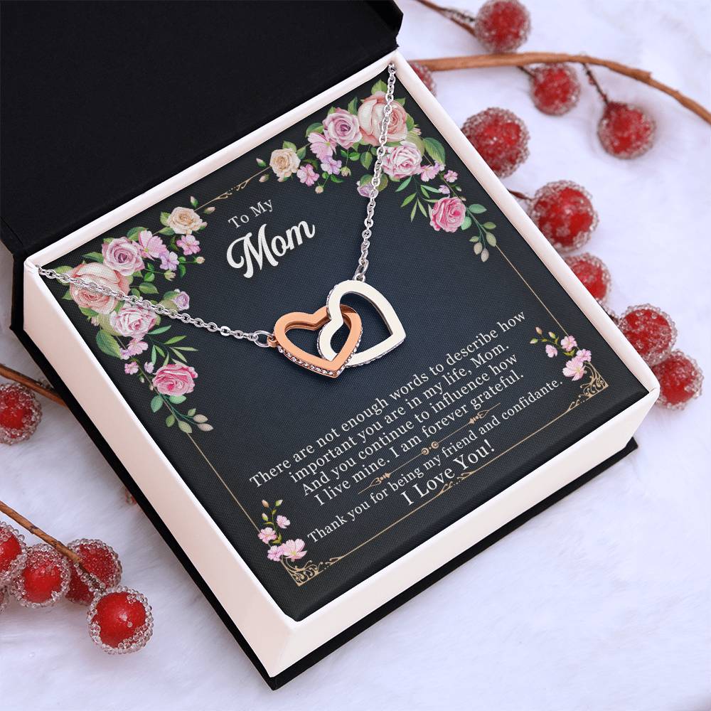 Mother - Daughter Best Friends Hearts Necklace Gift to Mom - Sentimental Gifting