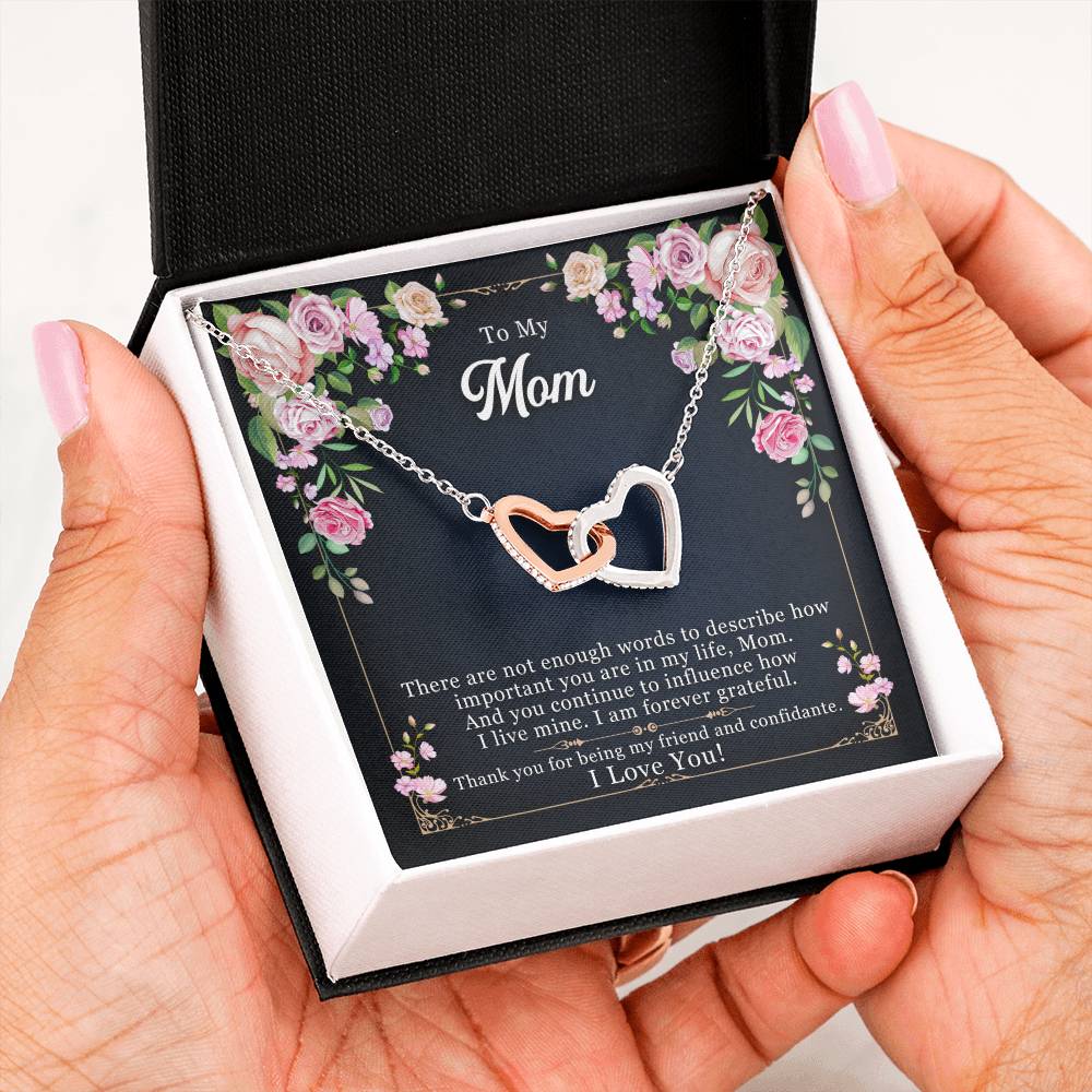 Mother - Daughter Best Friends Hearts Necklace Gift to Mom - Sentimental Gifting