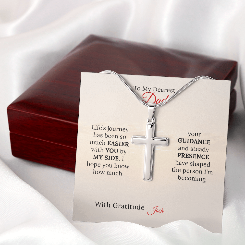 Personalized Artisan Cross Necklace for Dad - Sentimental Gifting