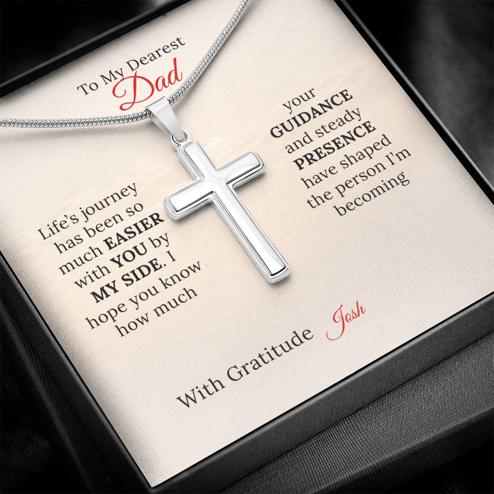 Personalized Artisan Cross Necklace for Dad - Sentimental Gifting