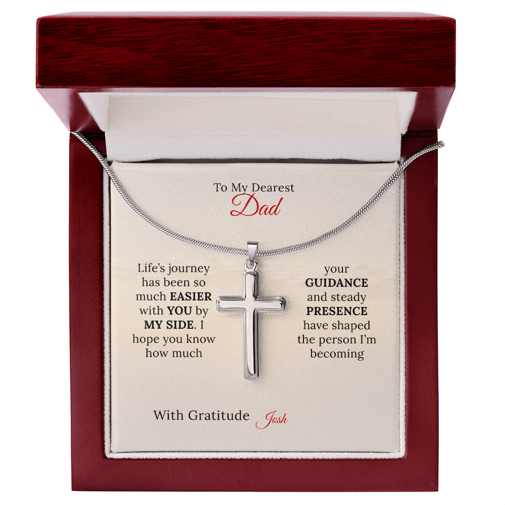 Personalized Artisan Cross Necklace for Dad - Sentimental Gifting