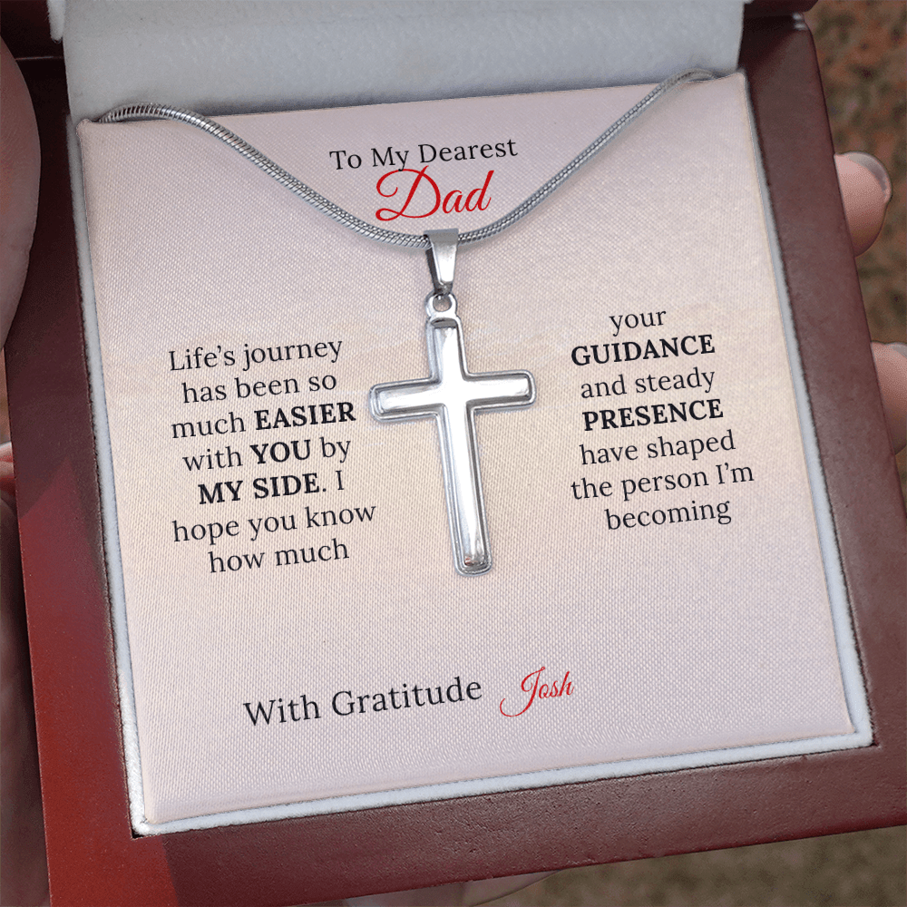 Personalized Artisan Cross Necklace for Dad - Sentimental Gifting