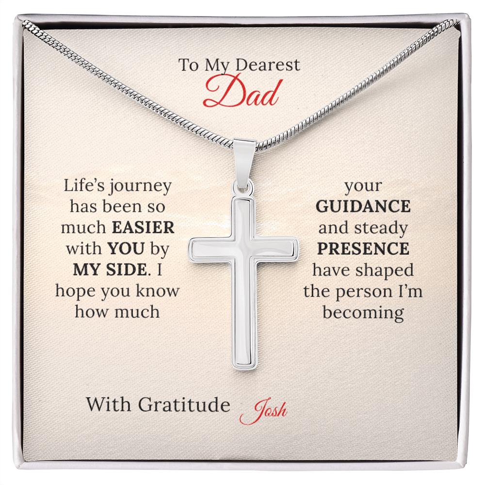Personalized Artisan Cross Necklace for Dad - Sentimental Gifting