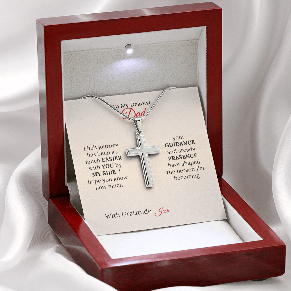 Personalized Artisan Cross Necklace for Dad - Sentimental Gifting
