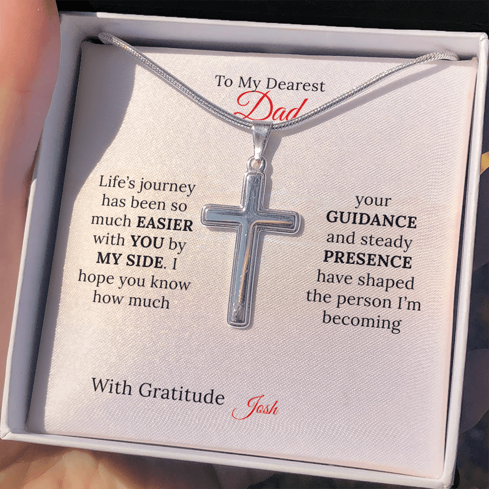 Personalized Artisan Cross Necklace for Dad - Sentimental Gifting