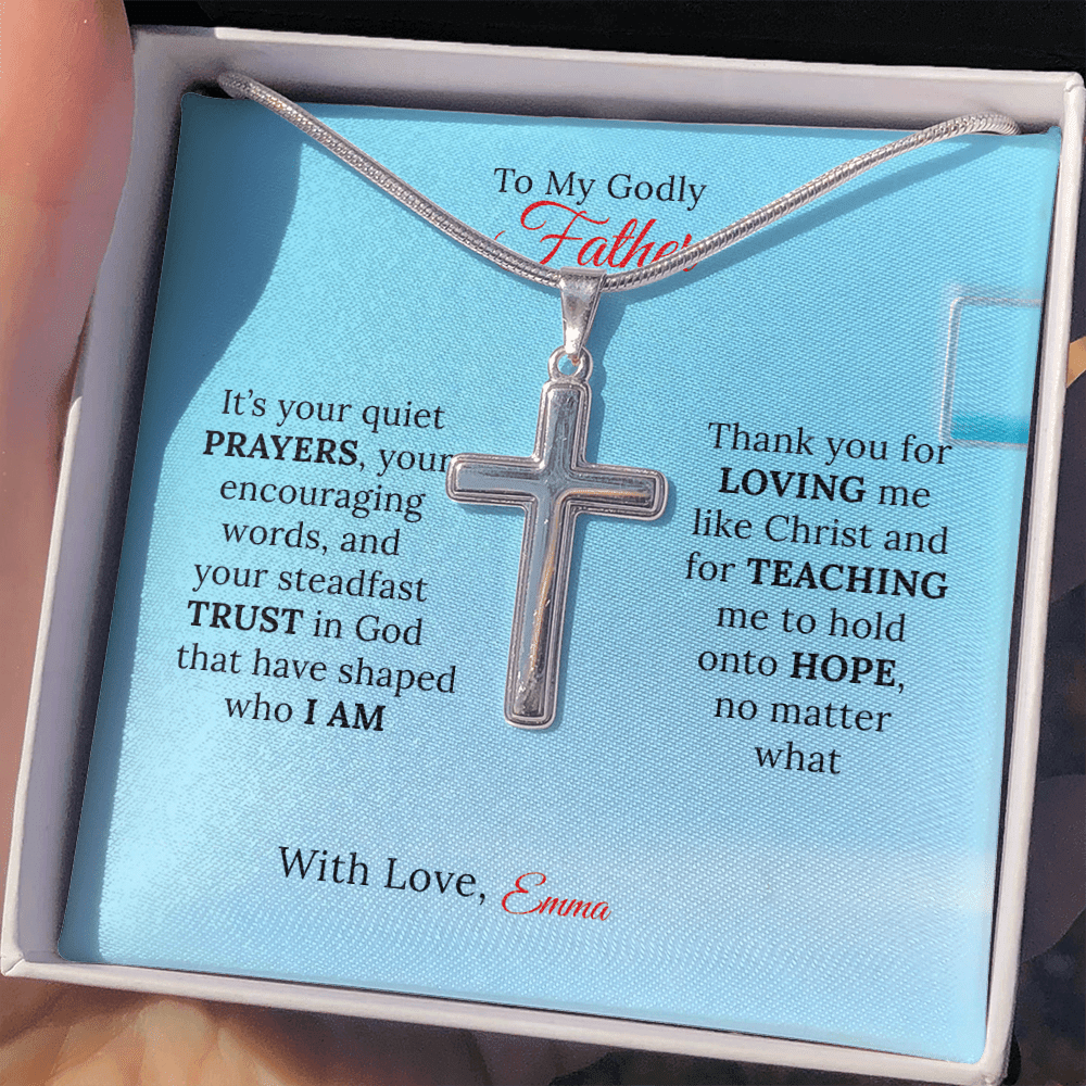 Personalized Artisan Cross Necklace for Dad - Sentimental Gifting