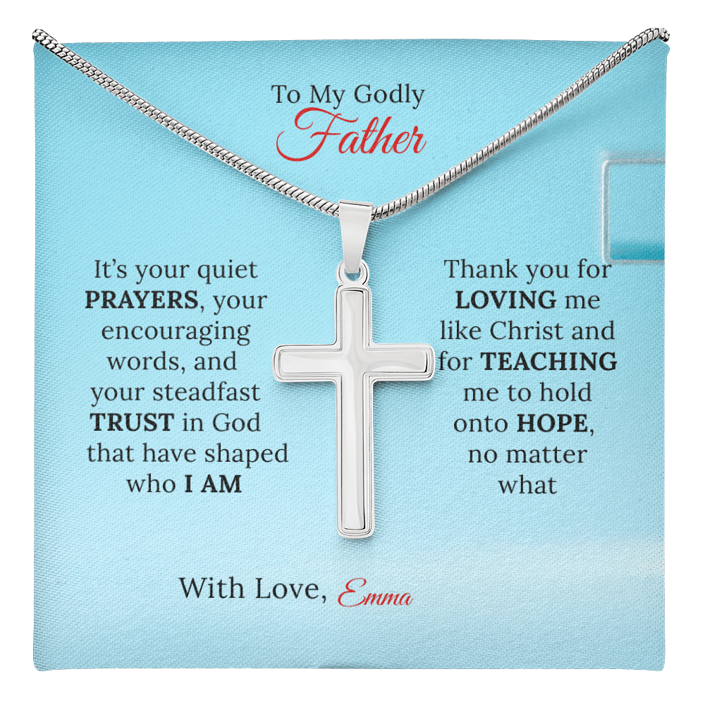 Personalized Artisan Cross Necklace for Dad - Sentimental Gifting