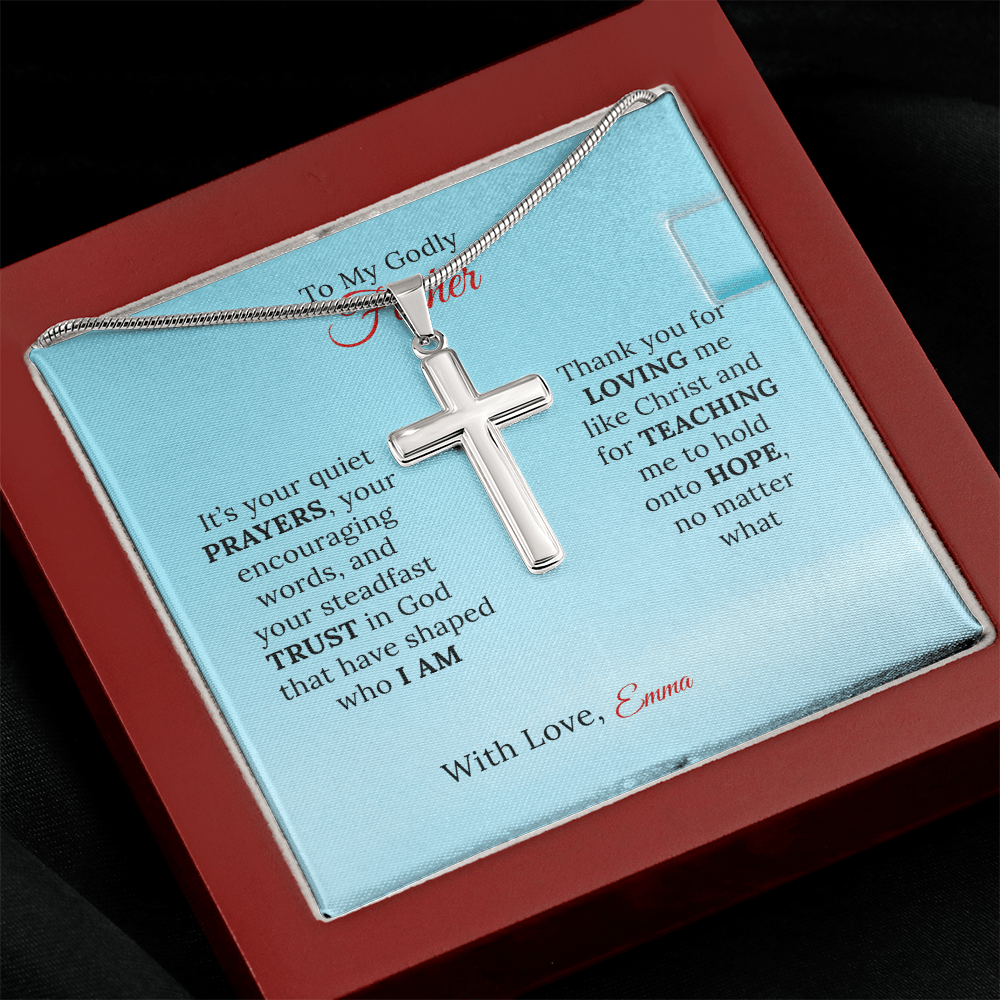 Personalized Artisan Cross Necklace for Dad - Sentimental Gifting