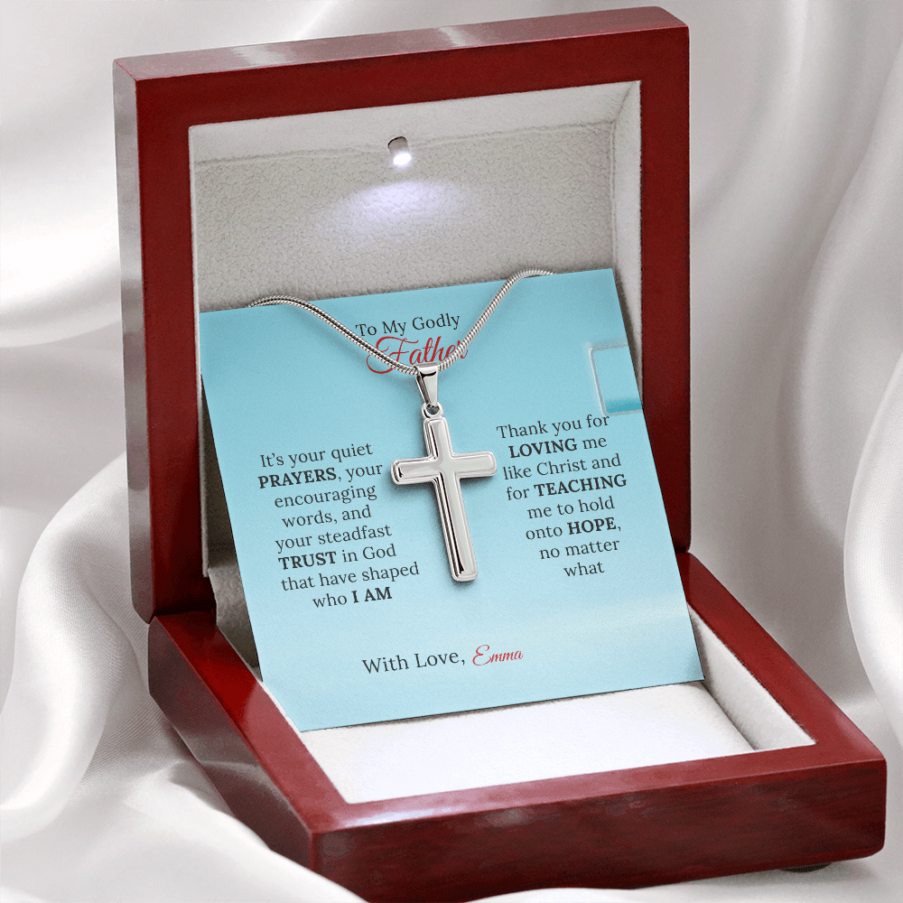 Personalized Artisan Cross Necklace for Dad - Sentimental Gifting