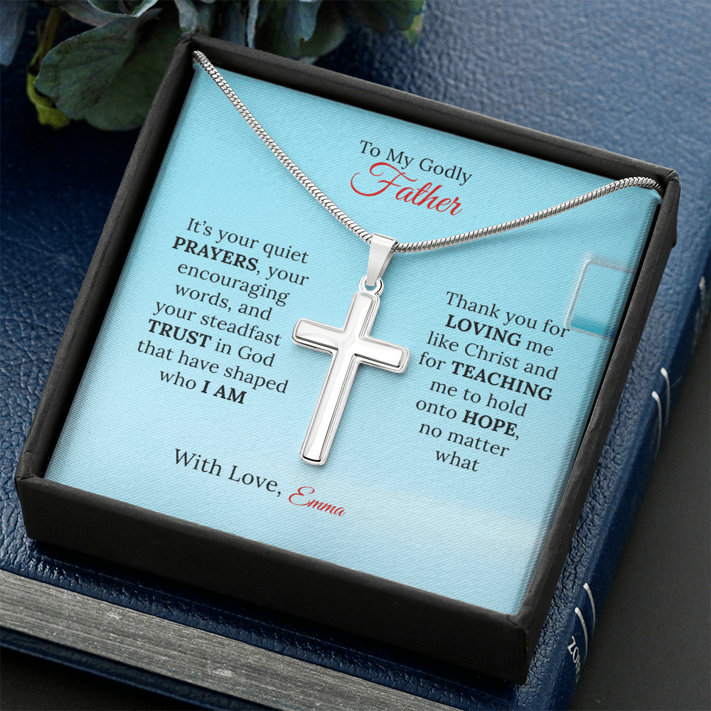 Personalized Artisan Cross Necklace for Dad - Sentimental Gifting