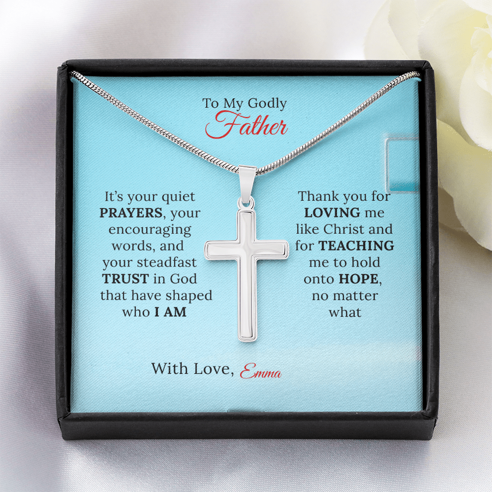 Personalized Artisan Cross Necklace for Dad - Sentimental Gifting