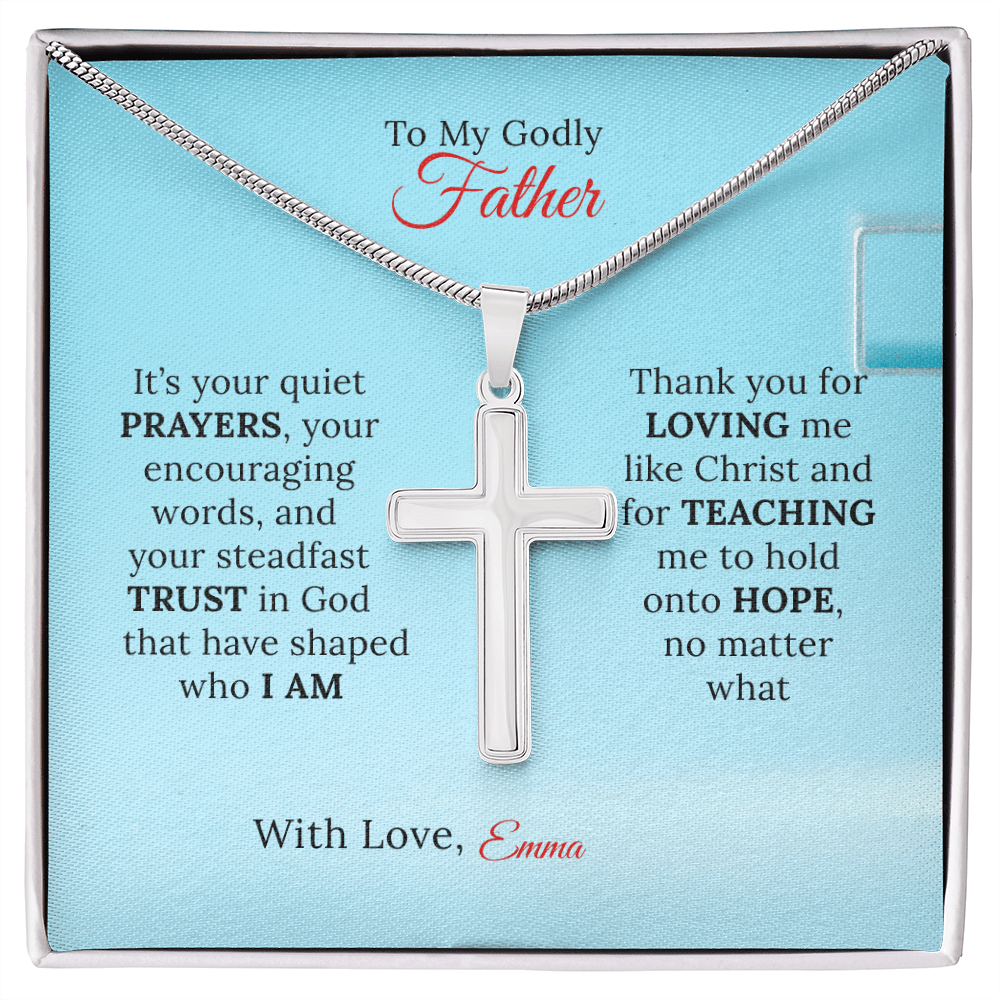 Personalized Artisan Cross Necklace for Dad - Sentimental Gifting