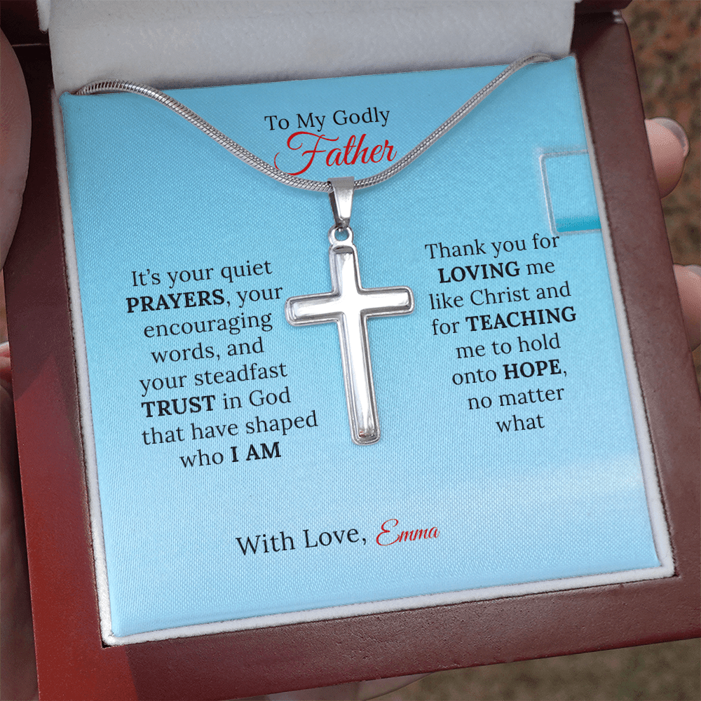 Personalized Artisan Cross Necklace for Dad - Sentimental Gifting