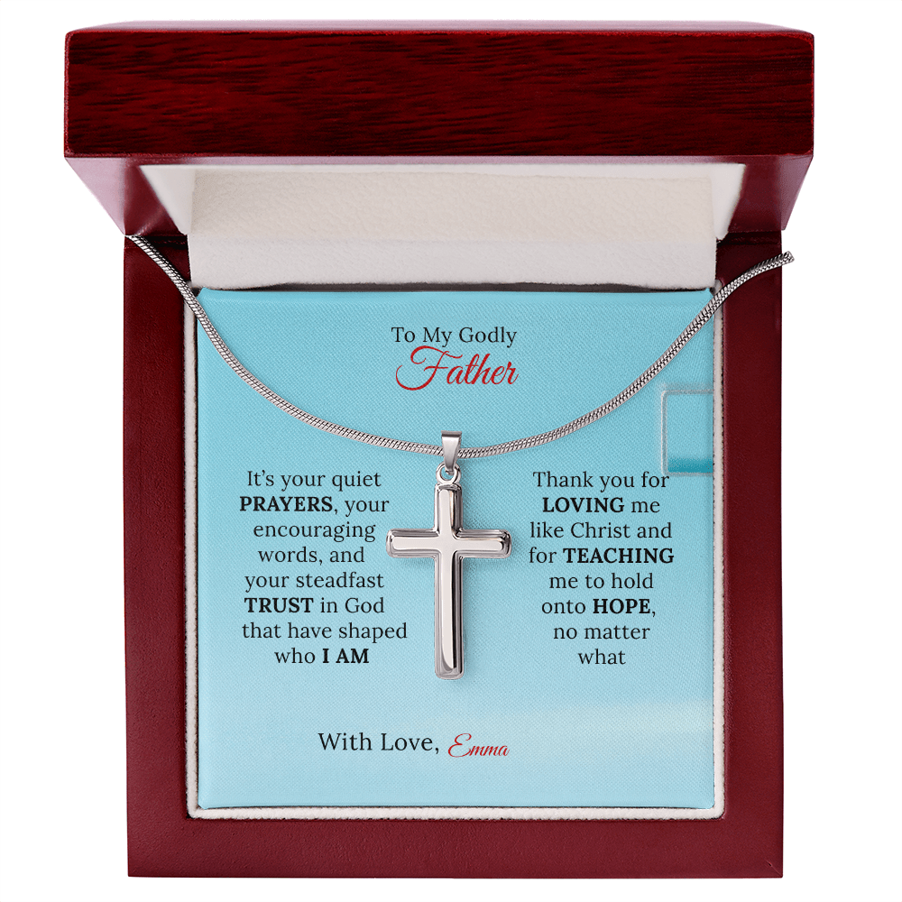 Personalized Artisan Cross Necklace for Dad - Sentimental Gifting