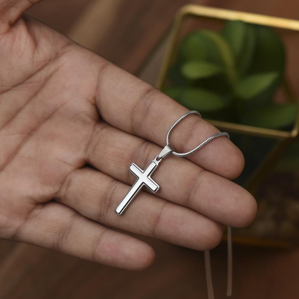 Personalized Cross Necklace for Dad - "My Anchor of Faith" - Sentimental Gifting