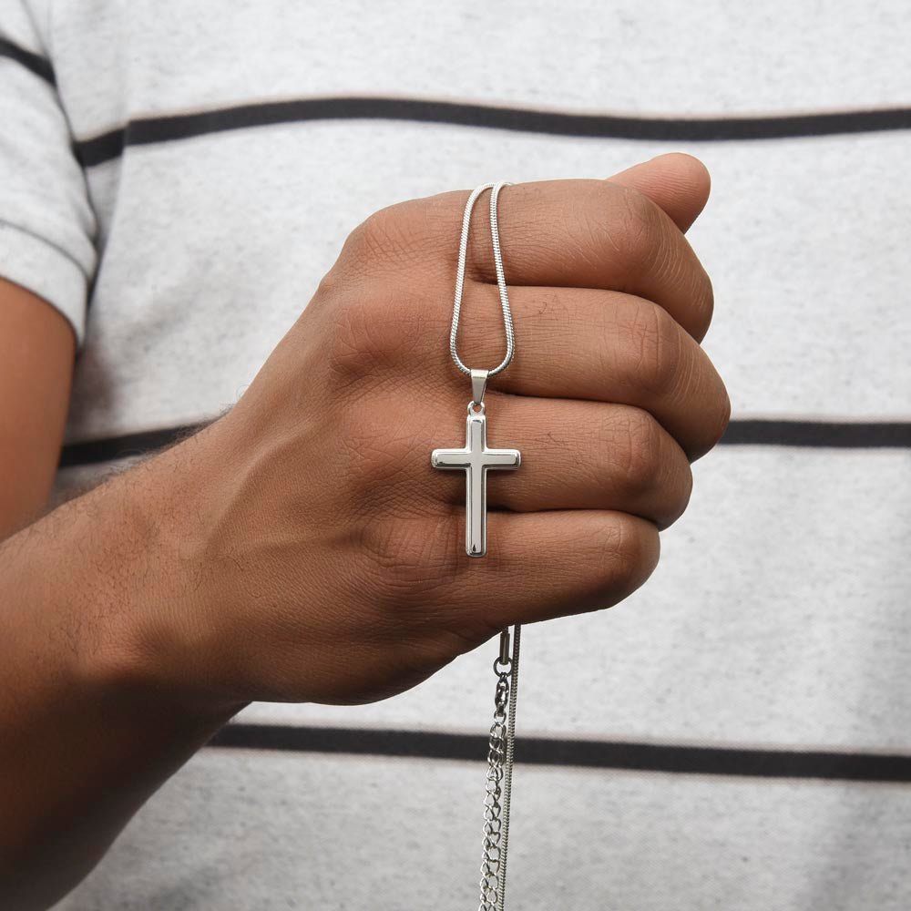 Personalized Cross Necklace for Dad - "My Anchor of Faith" - Sentimental Gifting