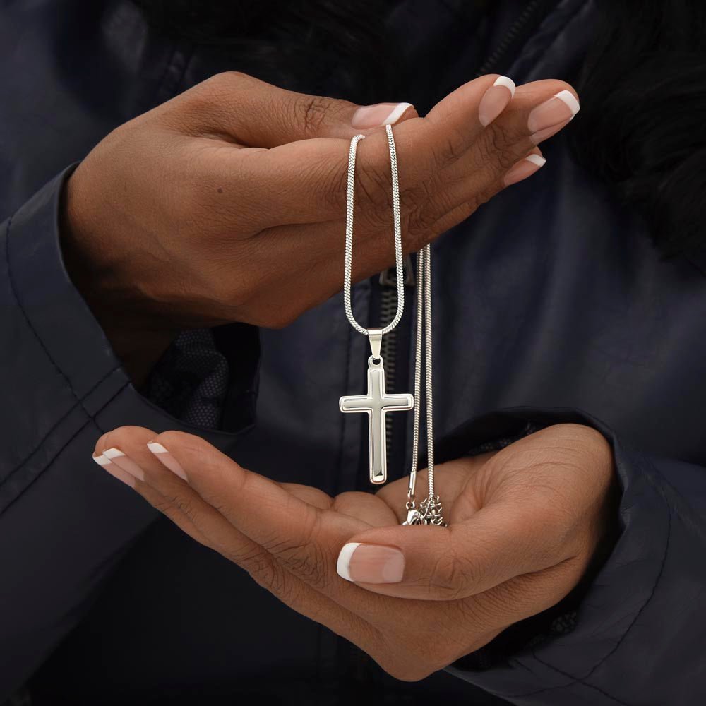 Personalized Cross Necklace for Dad - "My Anchor of Faith" - Sentimental Gifting